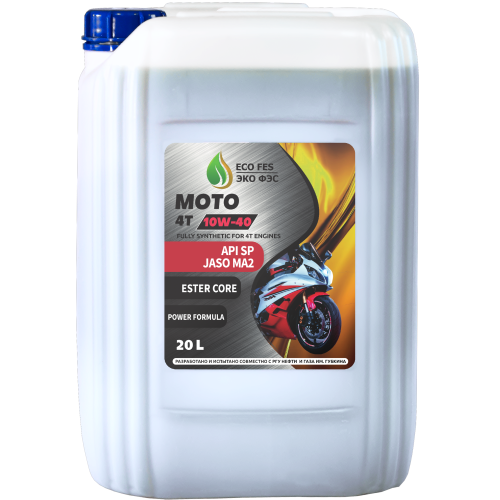 Синтетическое моторное масло для мотоциклов 4Т Moto 10W-40 SN | Канистра 20 л